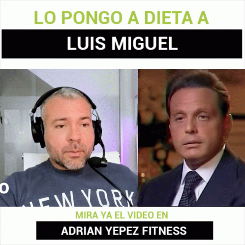 A Man Wearing Headphones And A New York Shirt Talks To Another Man GIF