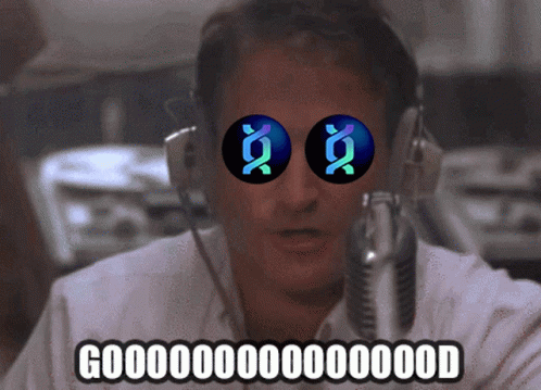 A Man Wearing Headphones And A Pair Of Glow In The Dark Glasses Says G000000 GIF