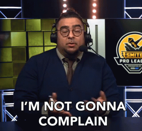A Man Wearing Headphones And A Tie Says I 'M Not Gonna Complain GIF