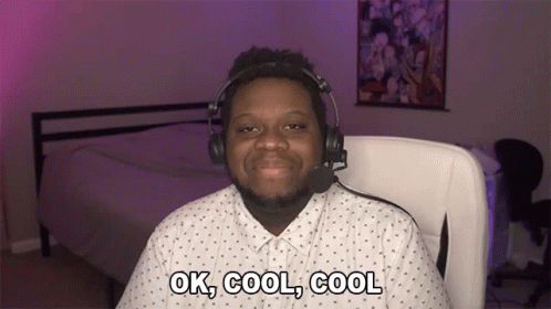A Man Wearing Headphones And A White Shirt Says " Ok Cool Cool " GIF
