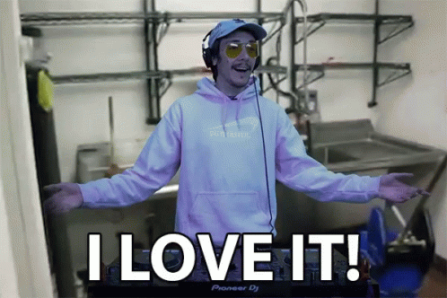 Man With Headphones And Sunglasses Saying I Love It GIF
