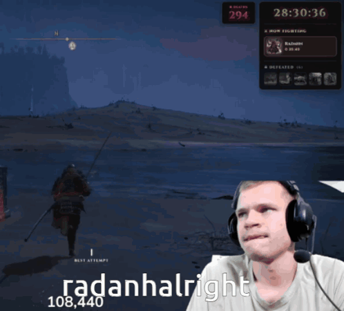 A Man Wearing Headphones Is Playing A Video Game And Says " Radanhalright " GIF