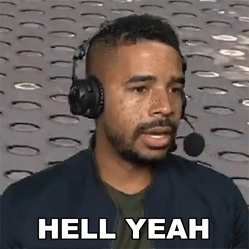 A Man Wearing Headphones Is Saying Hell Yeah GIF