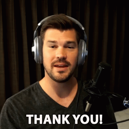 A Man Wearing Headphones Is Saying Thank You GIF