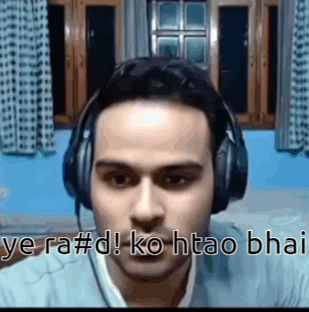 Man With Headphones Says Jera Ko Htao GIF