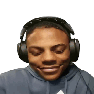 A Man Wearing Headphones Is Smiling With His Eyes Closed And His Mouth Open . GIF
