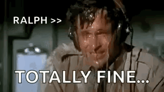 A Man Wearing Headphones Is Sweating While Talking On A Phone . GIF