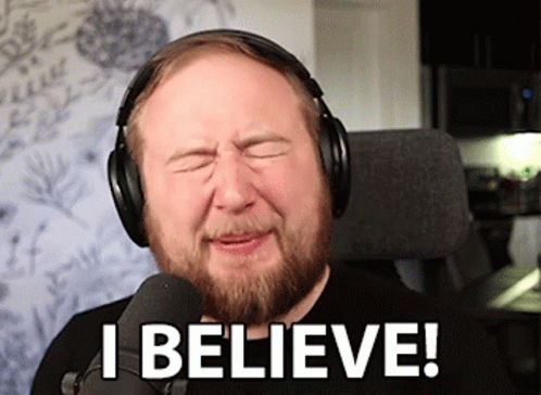 Man With Headphones Saying I Believe GIF