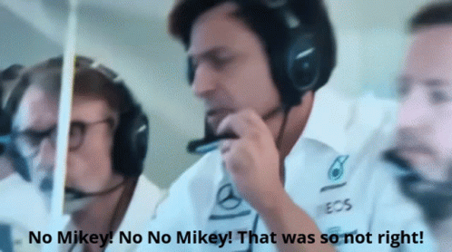 A Man Wearing Headphones Says " No Mikey No No Mikey That Was So Not Right ! " GIF