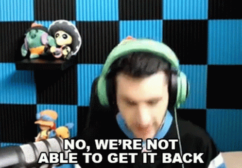 Man With Headphones Saying We Can't Get It Back GIF