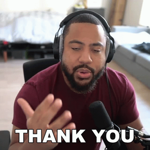 A Man Wearing Headphones Says Thank You GIF