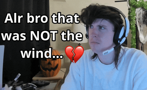 A Man Wearing Headphones With The Words Alr Bro That Was Not The Wind Behind Him GIF