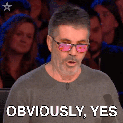 A Man Wearing Pink Sunglasses Says Obviously Yes GIF