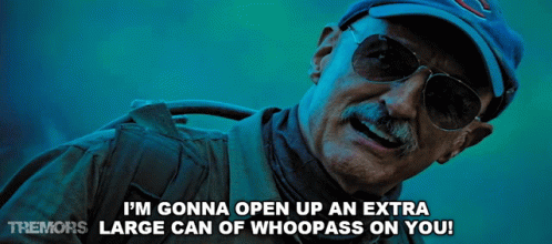 A Man Wearing Sunglasses And A Baseball Cap Says I 'M Gonna Open Up An Extra Large Can Of Whoopass On You GIF
