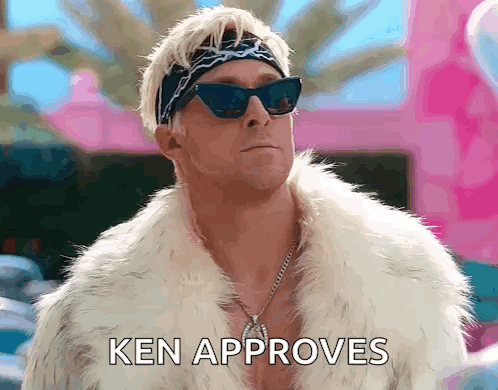 A Man Wearing Sunglasses And A Fur Coat With The Words Ken Approves Below Him GIF