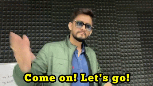 Man In Green Jacket And Sunglasses Saying Let's Go GIF