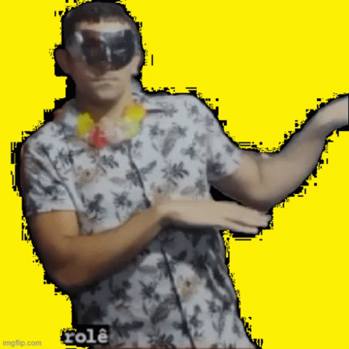 A Man Wearing Sunglasses And A Hawaiian Shirt Has The Word Role Written On The Bottom Right GIF