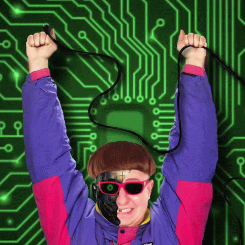 A Man Wearing Sunglasses And A Jacket That Says Columbia On The Front GIF