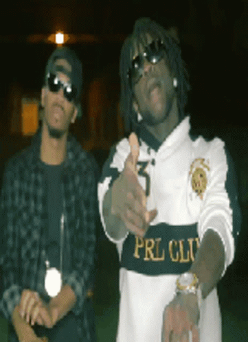 A Man Wearing Sunglasses And A Shirt That Says Prl Club GIF