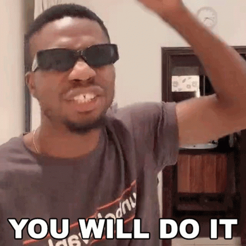 A Man Wearing Sunglasses And A Shirt That Says `` You Will Do It '' . GIF