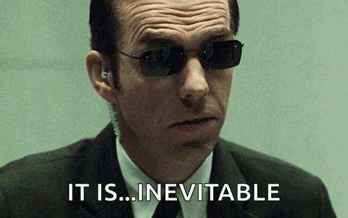 A Man Wearing Sunglasses And A Suit Is Saying It Is Inevitable GIF