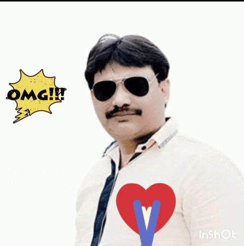 A Man Wearing Sunglasses And A White Shirt With A Heart That Says Thank You GIF