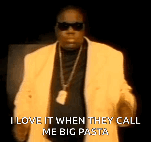 Man In Yellow Suit Sunglasses Big Pasta GIF