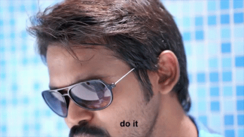 A Man Wearing Sunglasses Has The Word Do It Written On His Forehead GIF