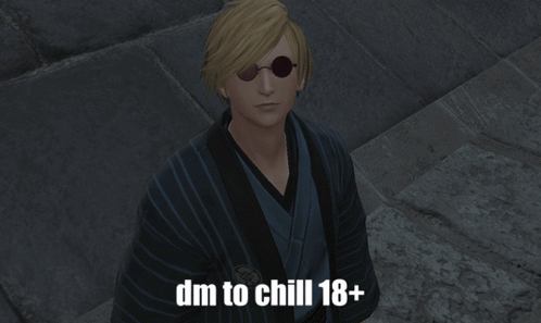 A Man Wearing Sunglasses Has The Words Dm To Chill 18+ Written Below Him GIF