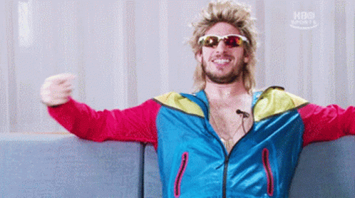 Man In Sunglasses Sitting On Couch In Front Of HBO Sports GIF