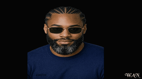A Man Wearing Sunglasses That Say Dope And Black Dad GIF
