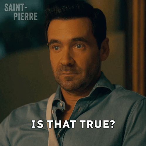 A Man With A Bandage On His Arm Says Is That True GIF