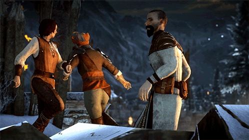 A Man With A Beard And A Bearded Woman Are Standing Next To Each Other GIF