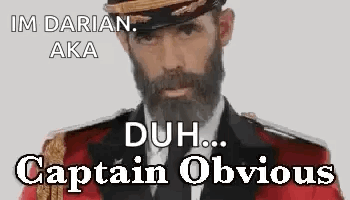 A Man With A Beard And A Hat Is Wearing A Red Uniform And A Black Hat . GIF