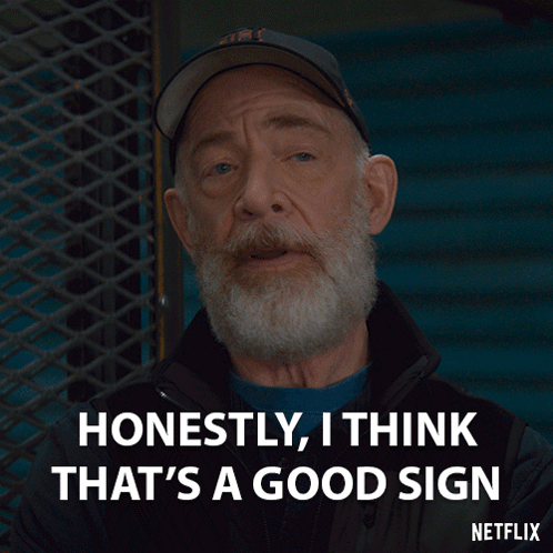 A Man With A Beard And A Hat Says " Honestly I Think That 'S A Good Sign " GIF