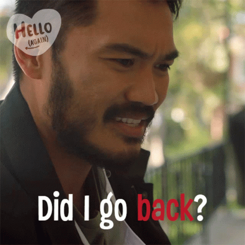 A Man With A Beard And A Heart That Says Hello Again GIF