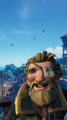 A Man With A Beard And A Patch On His Eye Looks At The Camera GIF