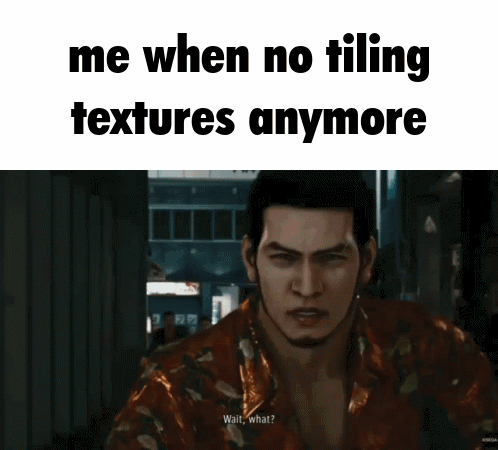 A Man With A Beard And A Shirt That Says ' Me When No Tiling Textures Anymore ' GIF