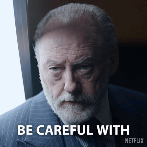 Bearded Man In Suit Says Be Careful With GIF
