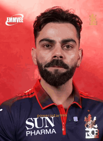 A Man With A Beard And A Sun Pharma Shirt GIF