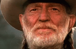 A Man With A Beard And Braids Is Wearing A Cowboy Hat . GIF