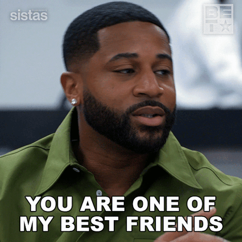 A Man With A Beard And Earrings Says You Are One Of My Best Friends GIF