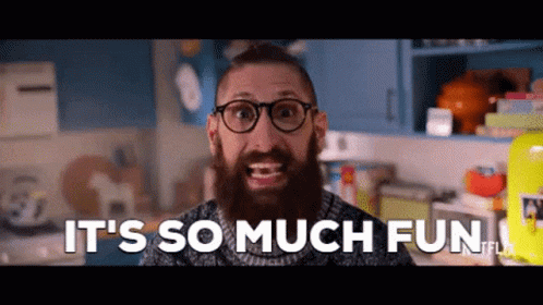 Man With Beard And Glasses Saying It's So Much Fun GIF