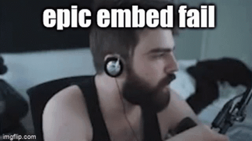 A Man With A Beard And Headphones Is Sitting In Front Of A Microphone With The Words Epic Embed Fail . GIF