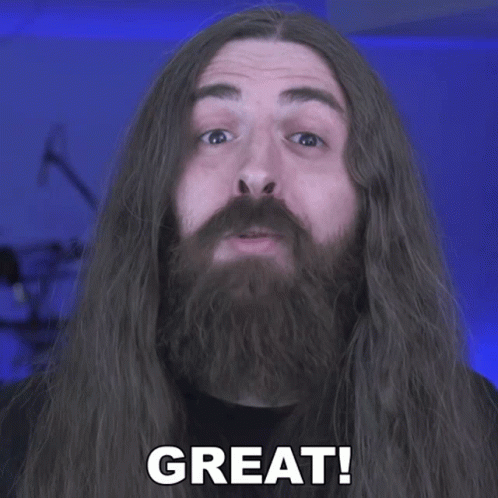 Long-Haired Bearded Man Says Great GIF