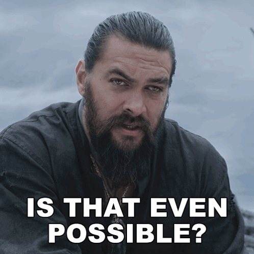 A Man With A Beard And Long Hair Says Is That Even Possible GIF