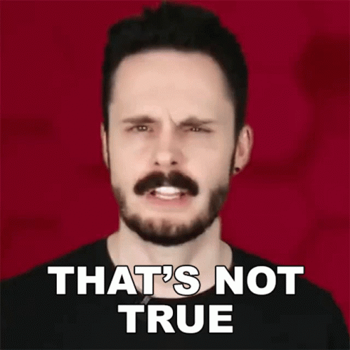 A Man With A Beard And Mustache Is Making A Funny Face And Says That 'S Not True GIF