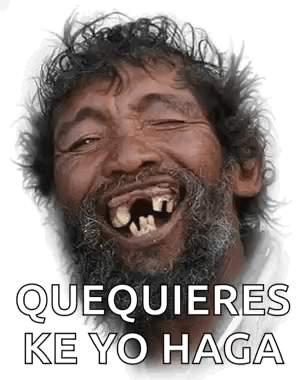 A Man With A Beard And No Teeth Is Smiling . GIF