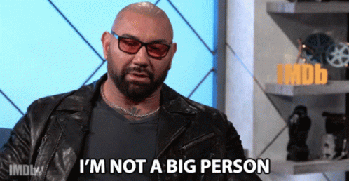 A Man With A Beard And Sunglasses Says I 'M Not A Big Person GIF