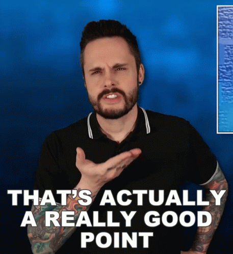 A Man With A Beard And Tattoos Says That 'S Actually A Good Point GIF